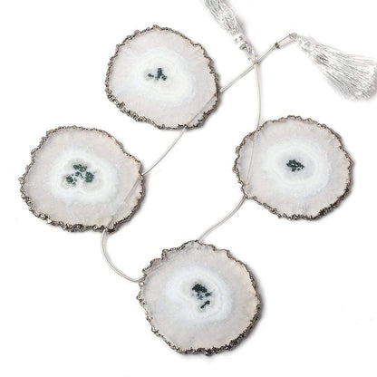 43x43-44x44mm Black Gold Leafed Solar Quartz Slices AAA Grade 4 pieces