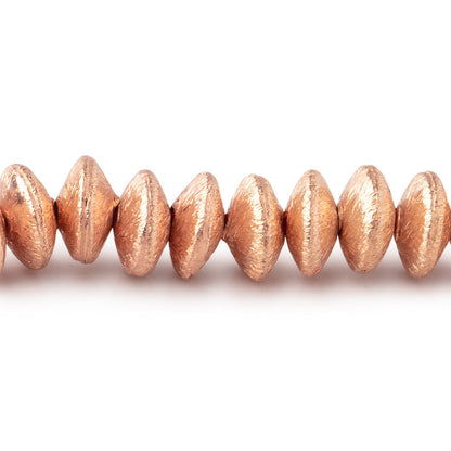 6mm Rose Gold plated Copper Brushed Disc Beads 8 inch 66 pieces