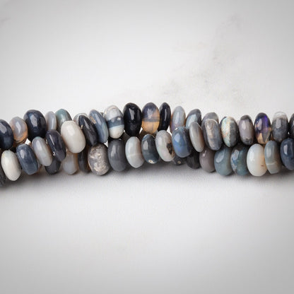 3.5-6mm Australian Opal plain rondelles 18 inch 200 beads A