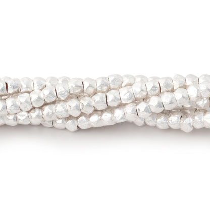 3mm Brushed Hand Cut Faceted Nugget Beads