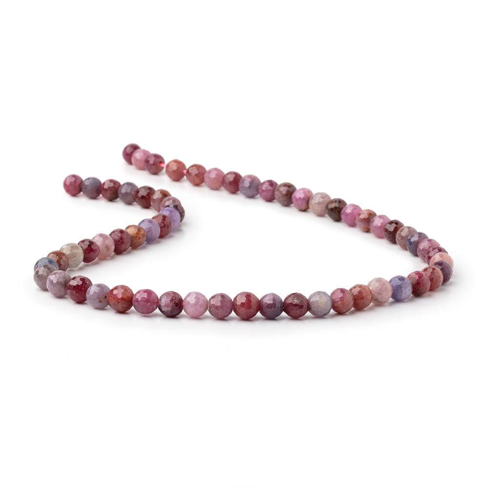 6.5-7mm Sapphire and Ruby Faceted Round 15.5 inch 60 Beads