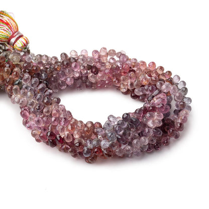 4x3-5x3mm Multi Color Spinel faceted tear drop Beads 8 inch 99 pieces AA