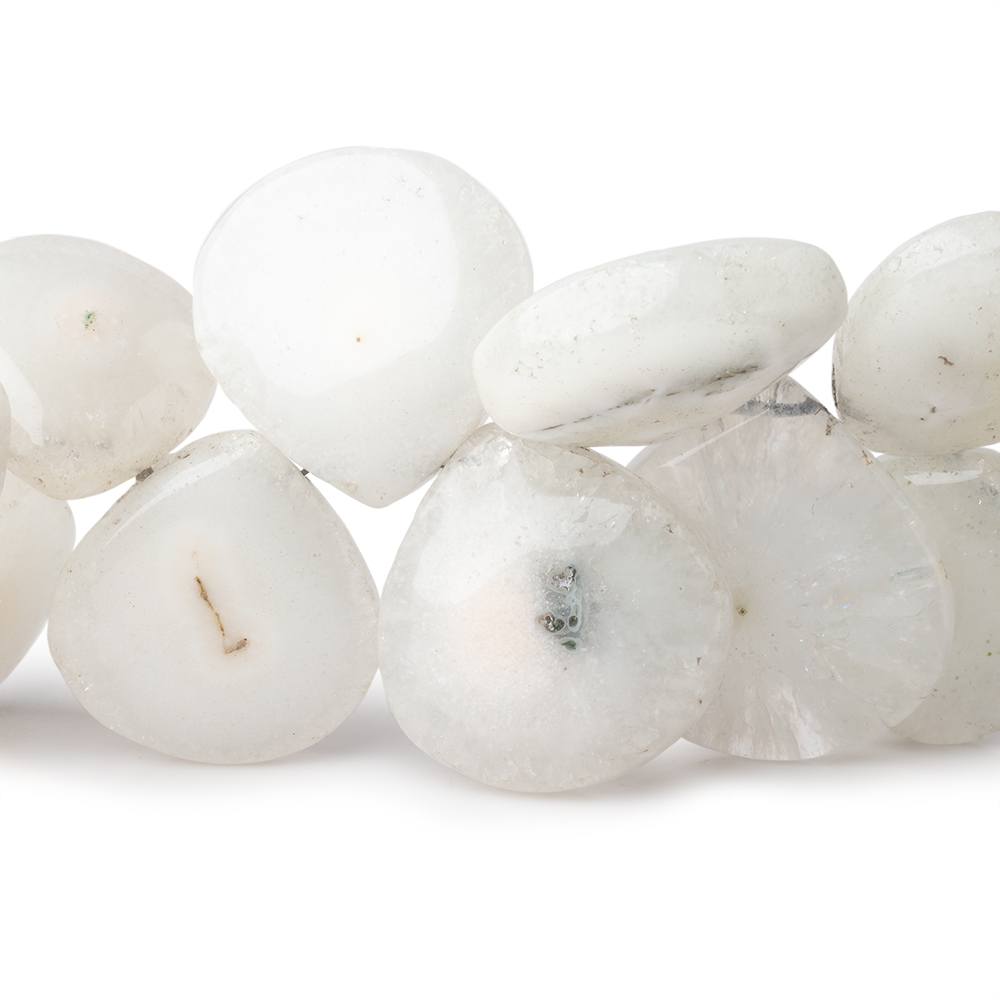 18-28mm Peacock Solar Quartz Plain Heart Beads 7 inch 22 pieces