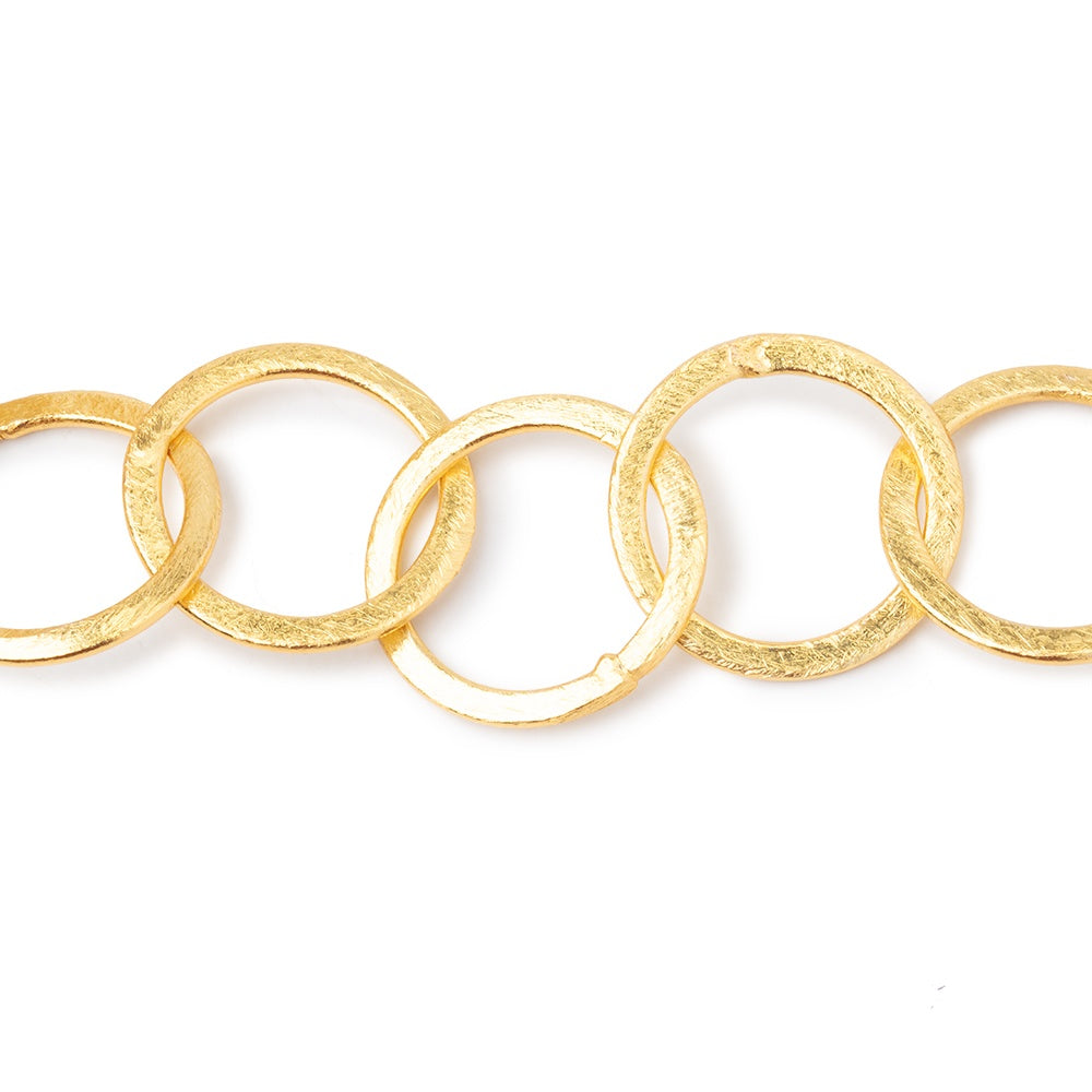 20mm 22kt Gold plated Copper Brushed Round Link Chain