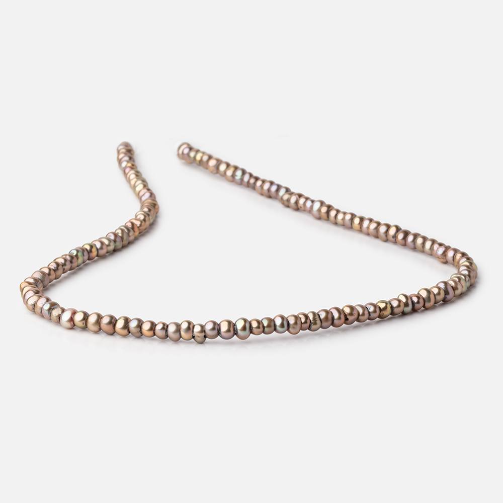 5mm Khaki Green 2.5mm Large Hole Off Round Pearls 15 inch 115 Beads