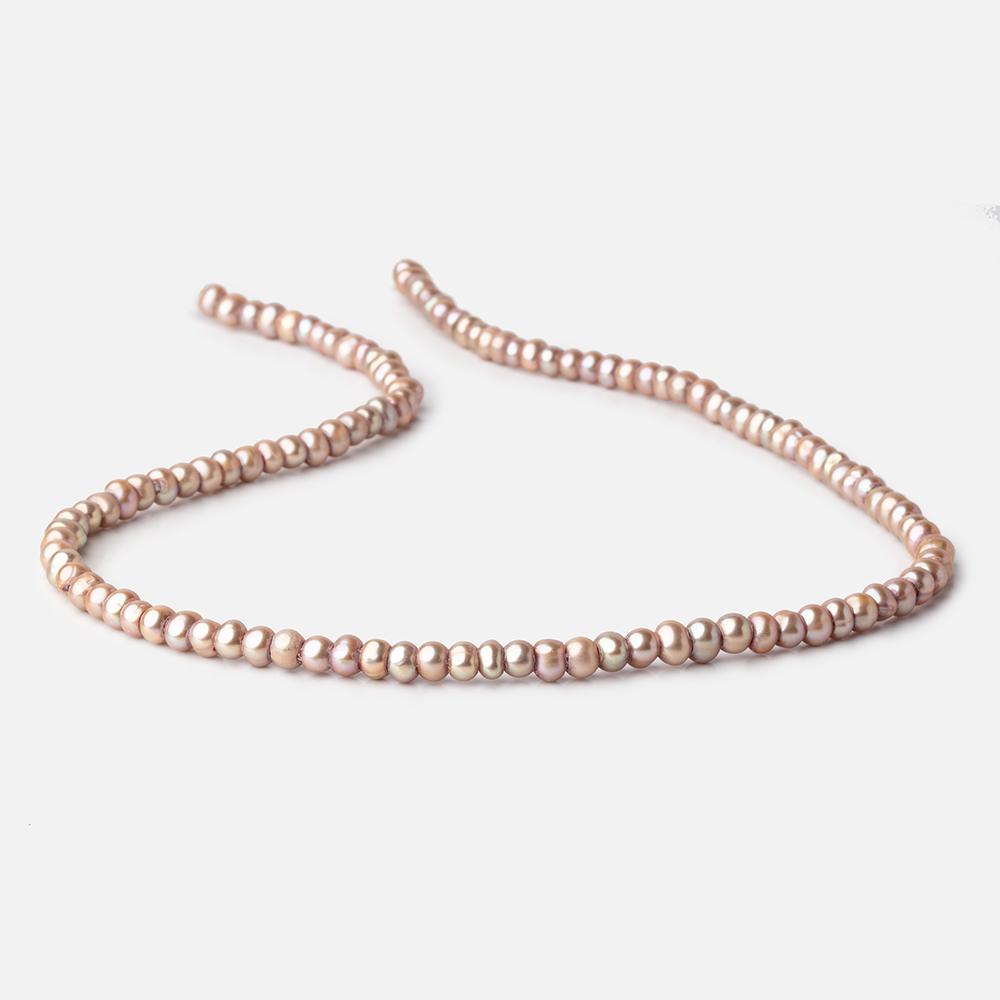 5mm Rosé Champagne 2.5mm Large Hole Off Round Pearls 15 inch 115 Beads