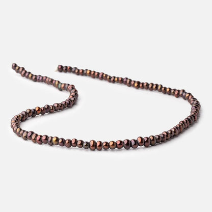 5mm Chocolate Raspberry 2.5mm Large Hole Off Round Pearls 15 inch 122 Beads