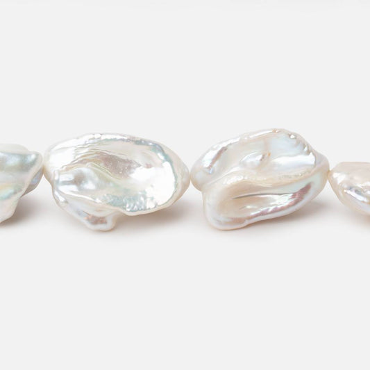 16x11-22x14mm Off White Keshi Freshwater Pearls 16 inch 21 beads AA