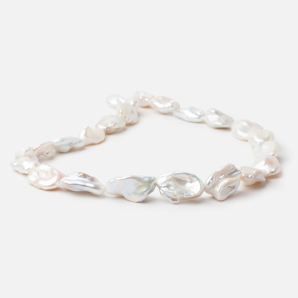16x11-22x14mm Off White Keshi Freshwater Pearls 16 inch 21 beads AA