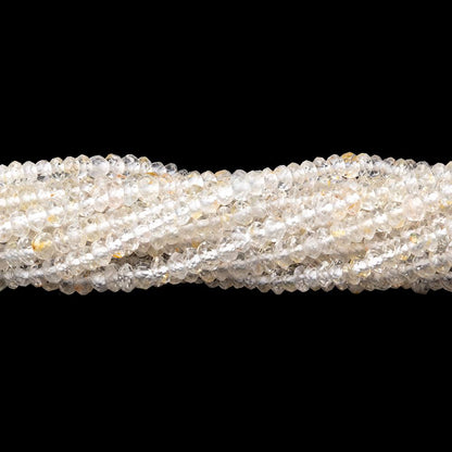 3mm White Topaz Faceted Rondelle Beads 15 inch 220 pieces