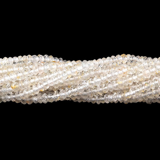 3mm White Topaz Faceted Rondelle Beads 15 inch 220 pieces