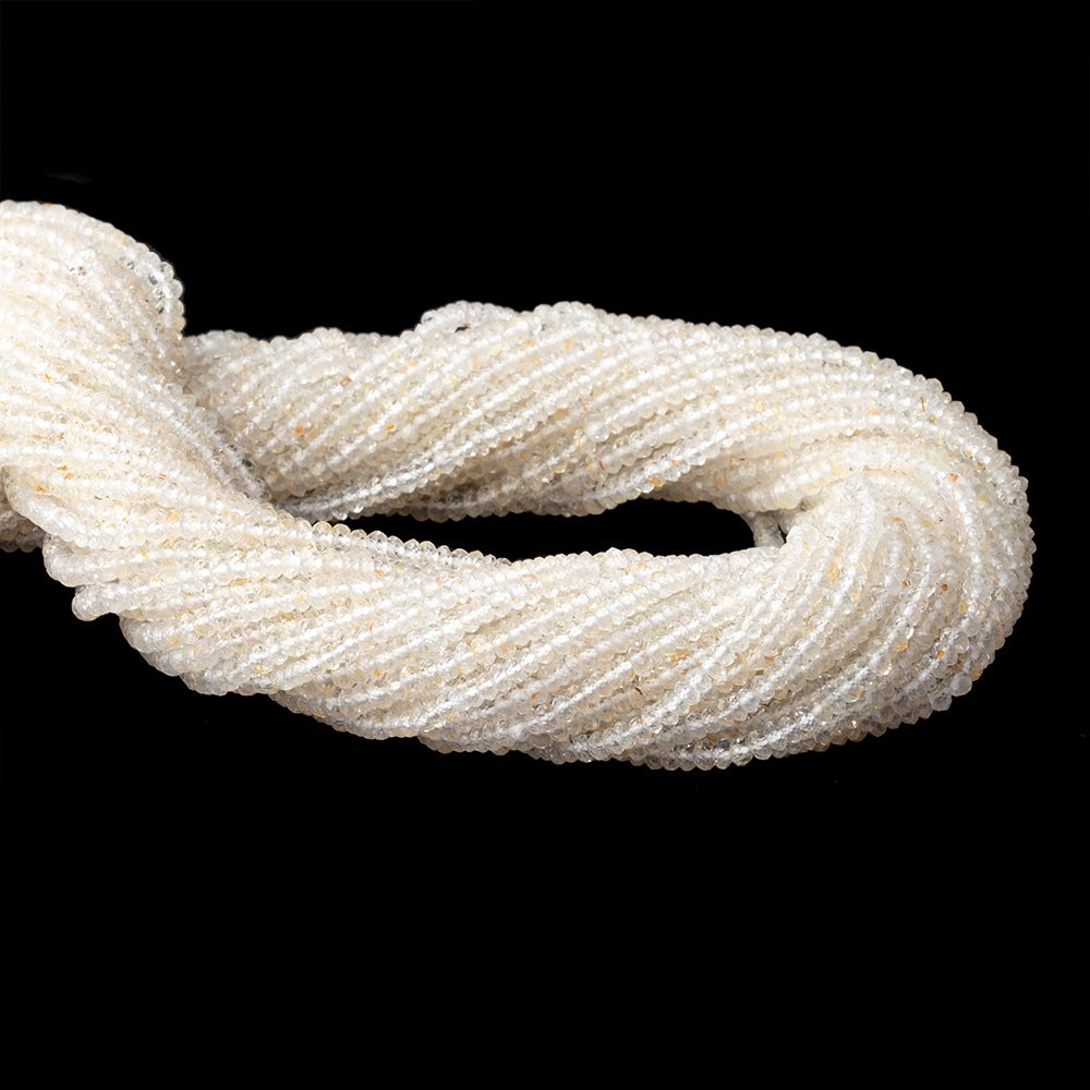 3mm White Topaz Faceted Rondelle Beads 15 inch 220 pieces