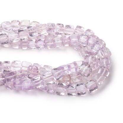 6-7mm Pink Amethyst Faceted Cube Beads 8 inch 30 pieces