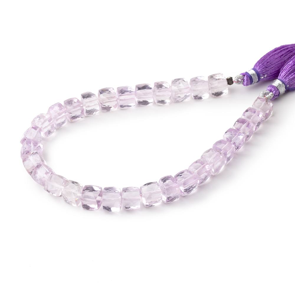 6-7mm Pink Amethyst Faceted Cube Beads 8 inch 30 pieces