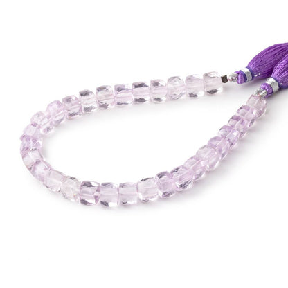 6-7mm Pink Amethyst Faceted Cube Beads 8 inch 30 pieces
