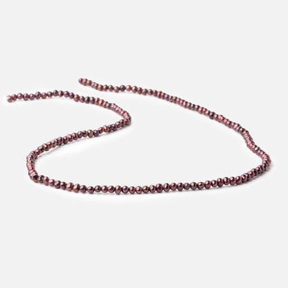 3x2mm Raspberry Side Drilled Off Round Freshwater Pearls 15.5 inch 150 pieces