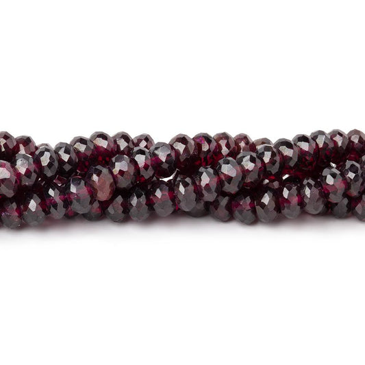 5.5mm Rhodolite Garnet Faceted Rondelles 7.75 inch 60 beads AA