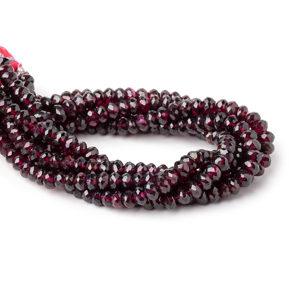 5.5mm Rhodolite Garnet Faceted Rondelles 7.75 inch 60 beads AA