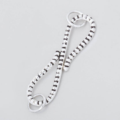 36x11mm Antiqued Sterling Silver S Hook with Dotted Design 1 piece