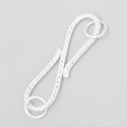 36x10mm Sterling Silver S Hook with Dotted Design 1 piece