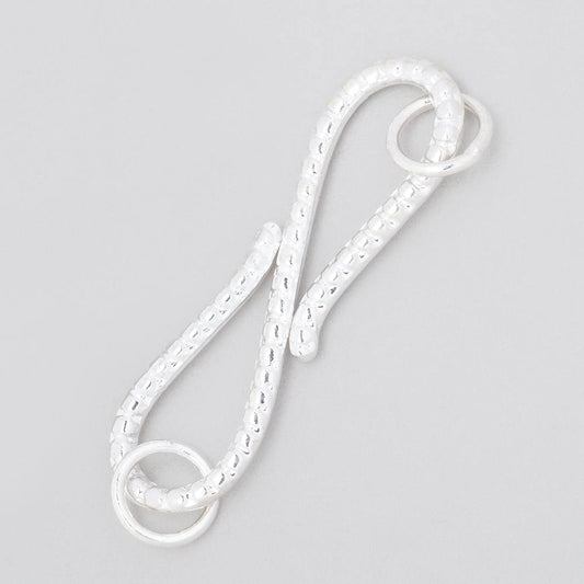 36x10mm Sterling Silver S Hook with Dotted Design 1 piece
