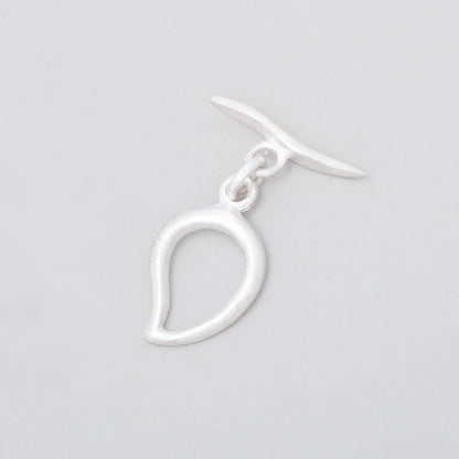15x11mm Sterling Silver Satin Paisley Toggle 1 piece