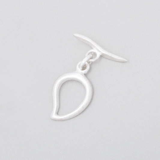 15x11mm Sterling Silver Satin Paisley Toggle 1 piece