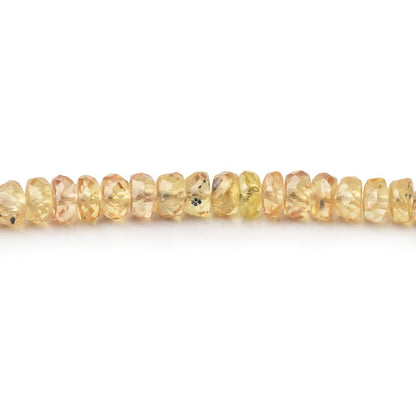 3.5mm Yellow Shongia Sapphire Faceted Rondelle Beads 16 inch 180 pieces