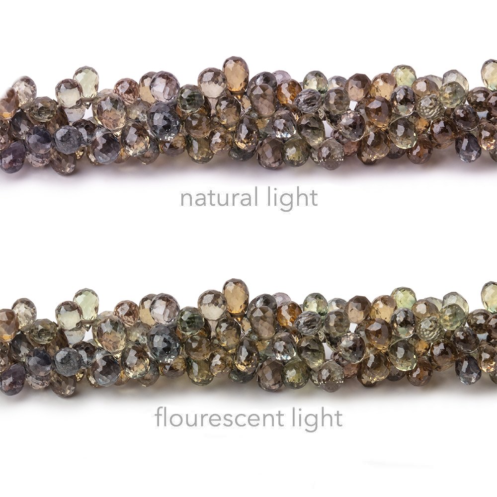 4x3mm Color Change Sapphire Faceted Tear Drop Beads 8 inch 155 pieces