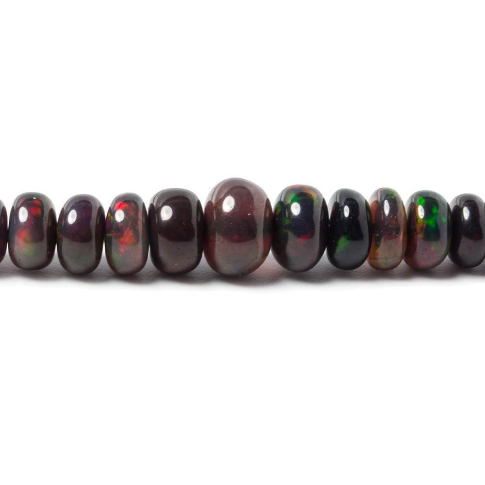 Black Ethiopian Opal Plain Rondelle Beads 200 pieces AAA Grade