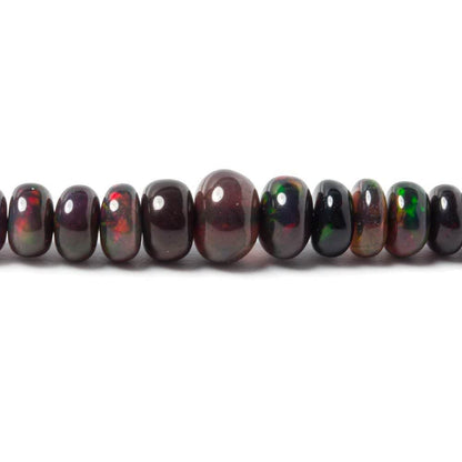 Black Ethiopian Opal Plain Rondelle Beads 200 pieces AAA Grade