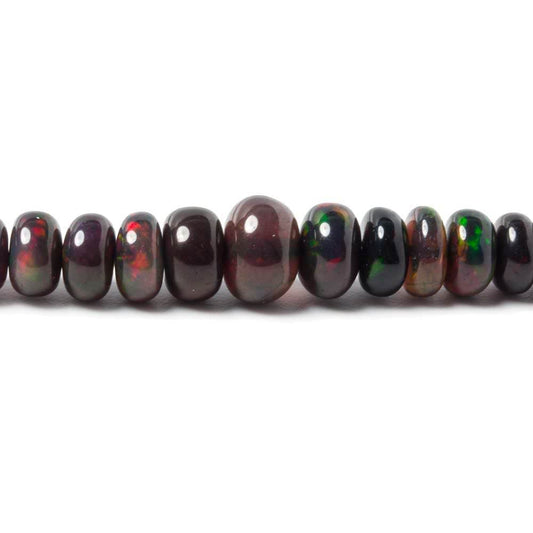 Black Ethiopian Opal Plain Rondelle Beads 200 pieces AAA Grade