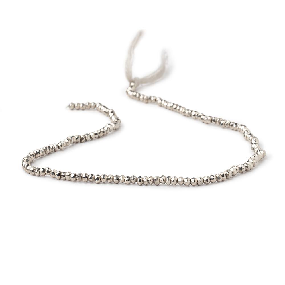 3mm Silver plated Pyrite faceted rondelle beads 13 inch 161 pieces