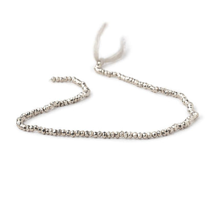 3mm Silver plated Pyrite faceted rondelle beads 13 inch 161 pieces