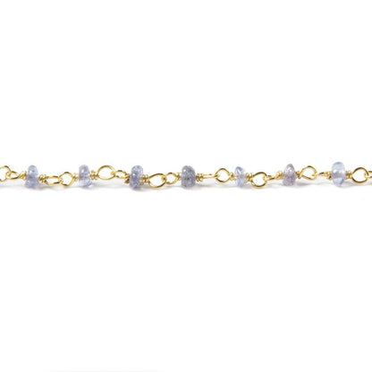 2.5mm Tanzanite Plain Rondelle Vermeil Chain by the foot