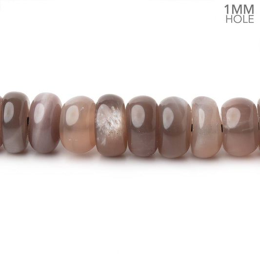 8mm Chocolate Moonstone Plain Rondelles 16 inch 80 Beads 1mm hole