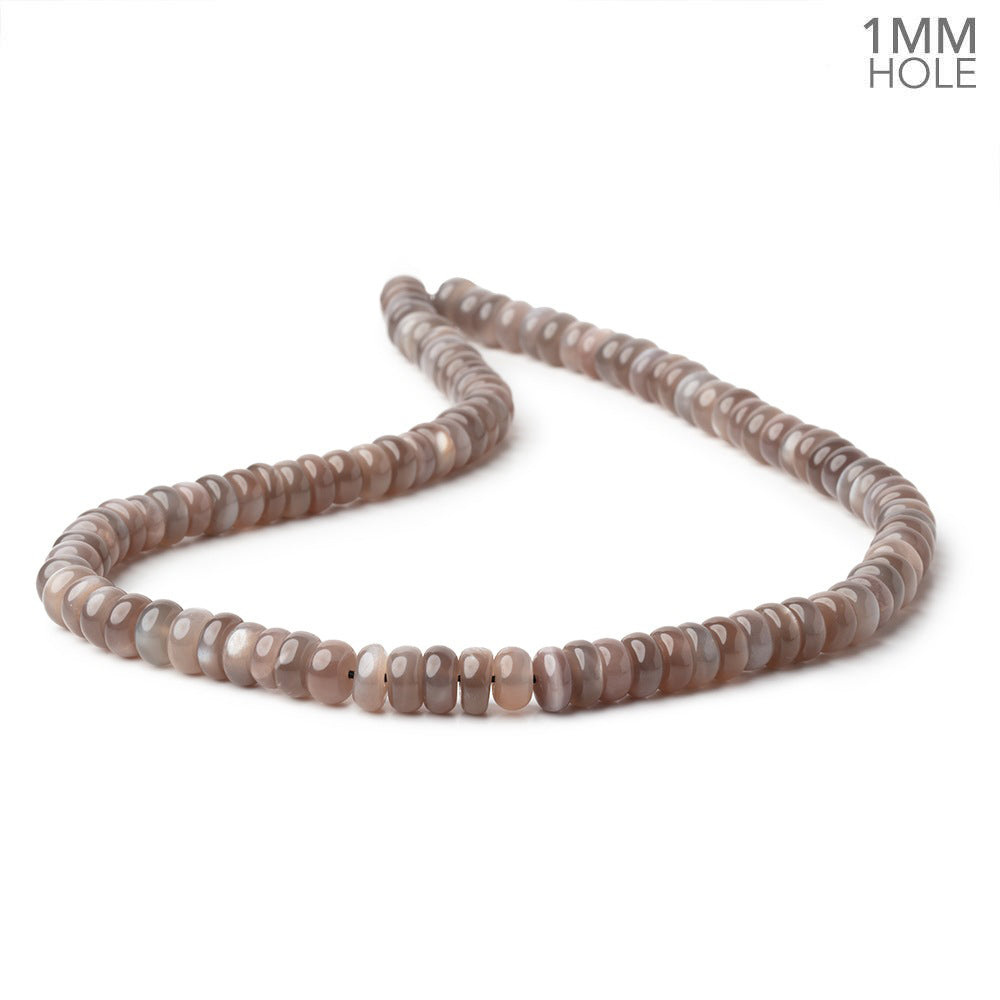 8mm Chocolate Moonstone Plain Rondelles 16 inch 80 Beads 1mm hole
