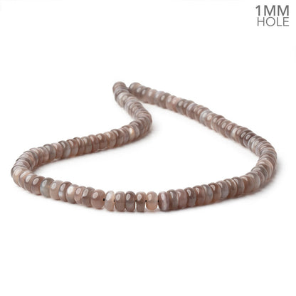 8mm Chocolate Moonstone Plain Rondelles 16 inch 80 Beads 1mm hole