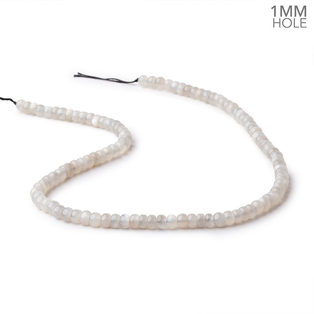 6mm Grey Moonstone Plain Rondelles 16 inch 96 Beads 1mm hole