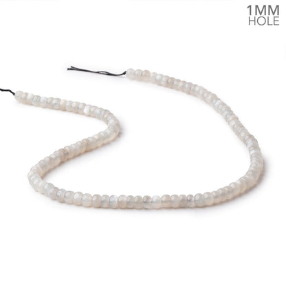 6mm Grey Moonstone Plain Rondelles 16 inch 96 Beads 1mm hole