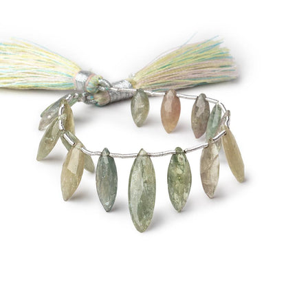 10x5-21x7mm Green Sapphire Faceted Marquise Beads 5.5 inch 16 pieces