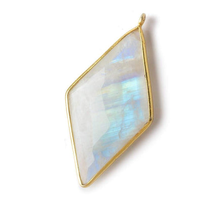 44x25mm Vermeil Bezel Rainbow Moonstone faceted kite Pendant 1 piece