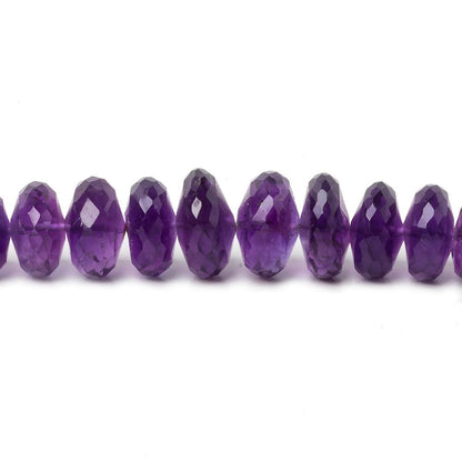 4.5-10.5mm African Amethyst faceted rondelle beads 16 inch 119 pieces AA