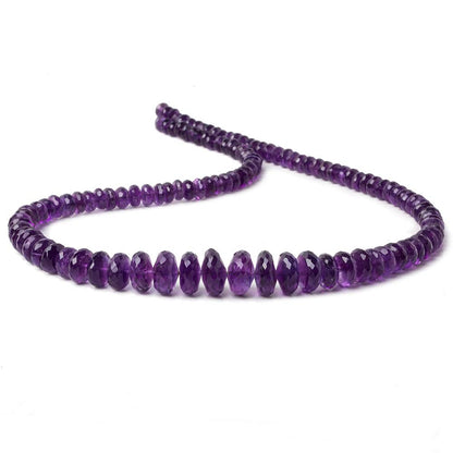 4.5-10.5mm African Amethyst faceted rondelle beads 16 inch 119 pieces AA