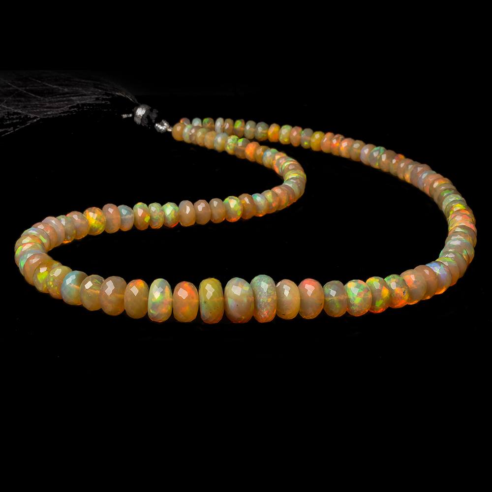 4.5-10.5mm Golden Ethiopian Opal faceted rondelle beads 16 inch 105 pieces