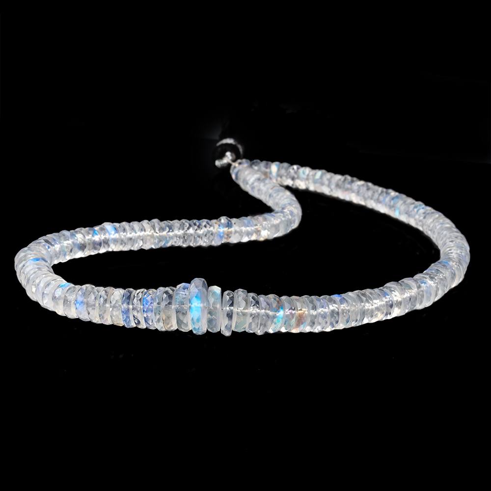 4.5-10.5mm Rainbow Moonstone Faceted Heishi Beads 12 inch 147 pieces AAA