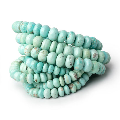 4.5-10mm Light Mongolian Turquoise Plain Rondelle 18 inches 88 Beads