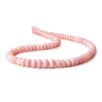 4.5-10mm Pink Peruvian Opal plain rondelles 18 inch 93 beads AAA