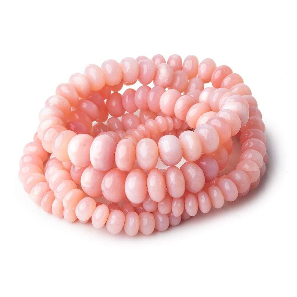 4.5-10mm Pink Peruvian Opal plain rondelles 18 inch 93 beads AAA