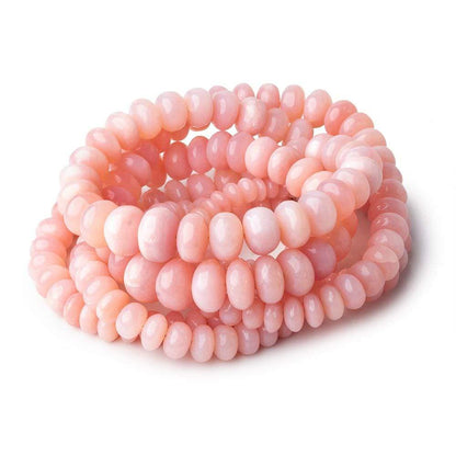 4.5-10mm Pink Peruvian Opal plain rondelles 18 inch 93 beads AAA
